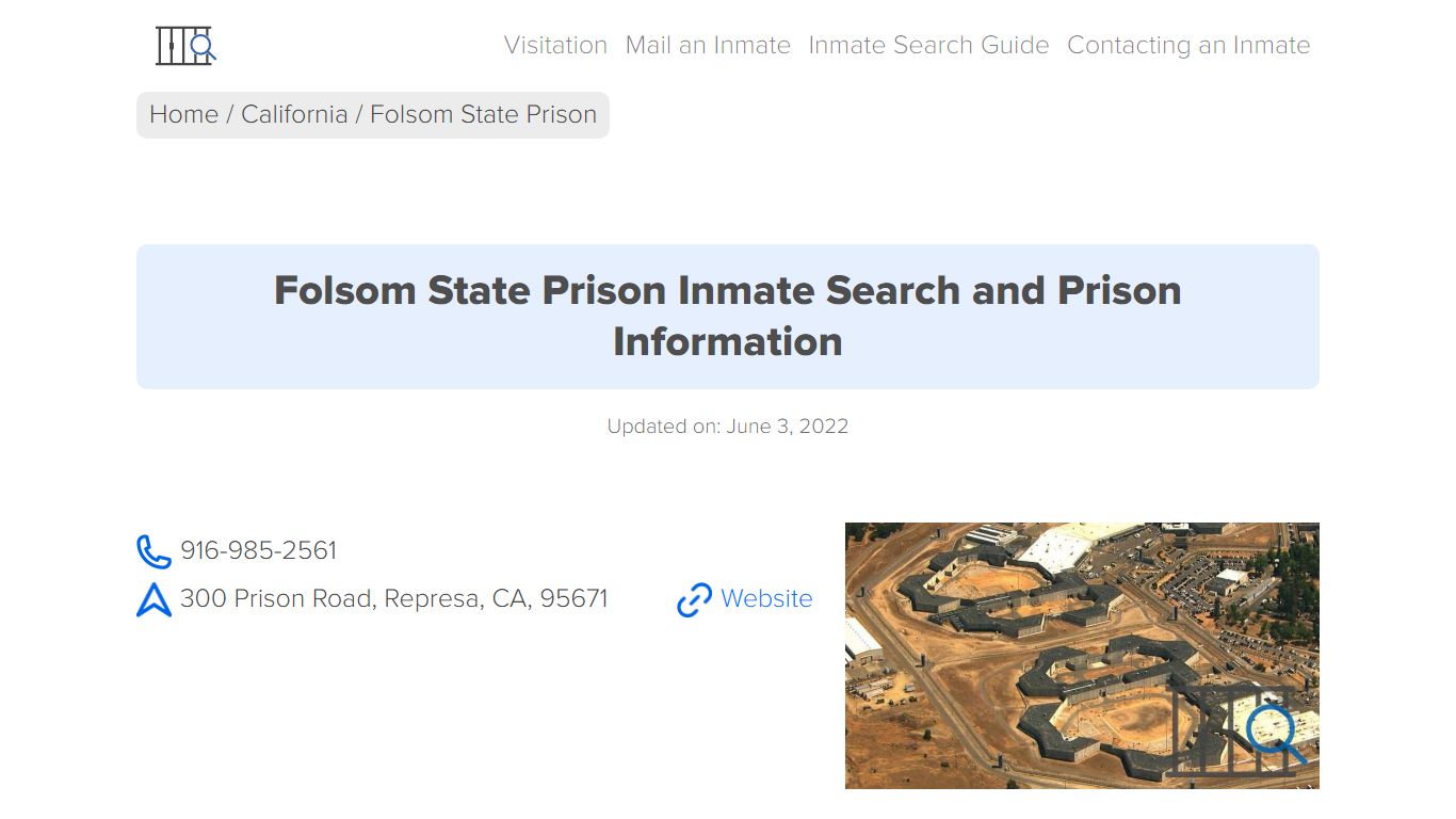 Folsom State Prison Inmate Search, Visitation, Phone no ...